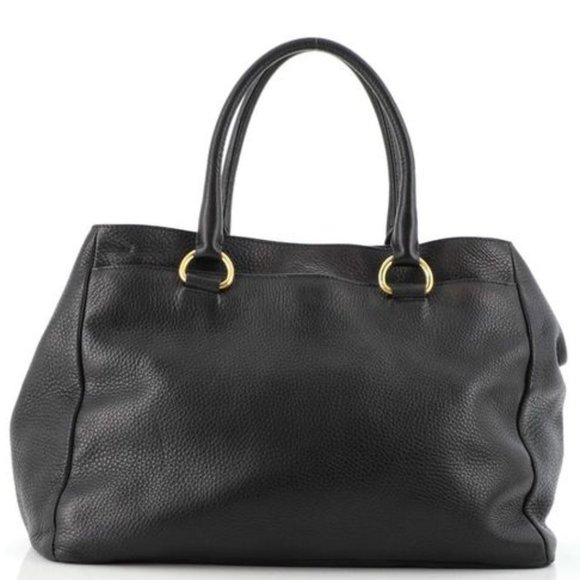 Prada Convertible Open Tote Vitello Daino Medium Black - Picture 8 of 8